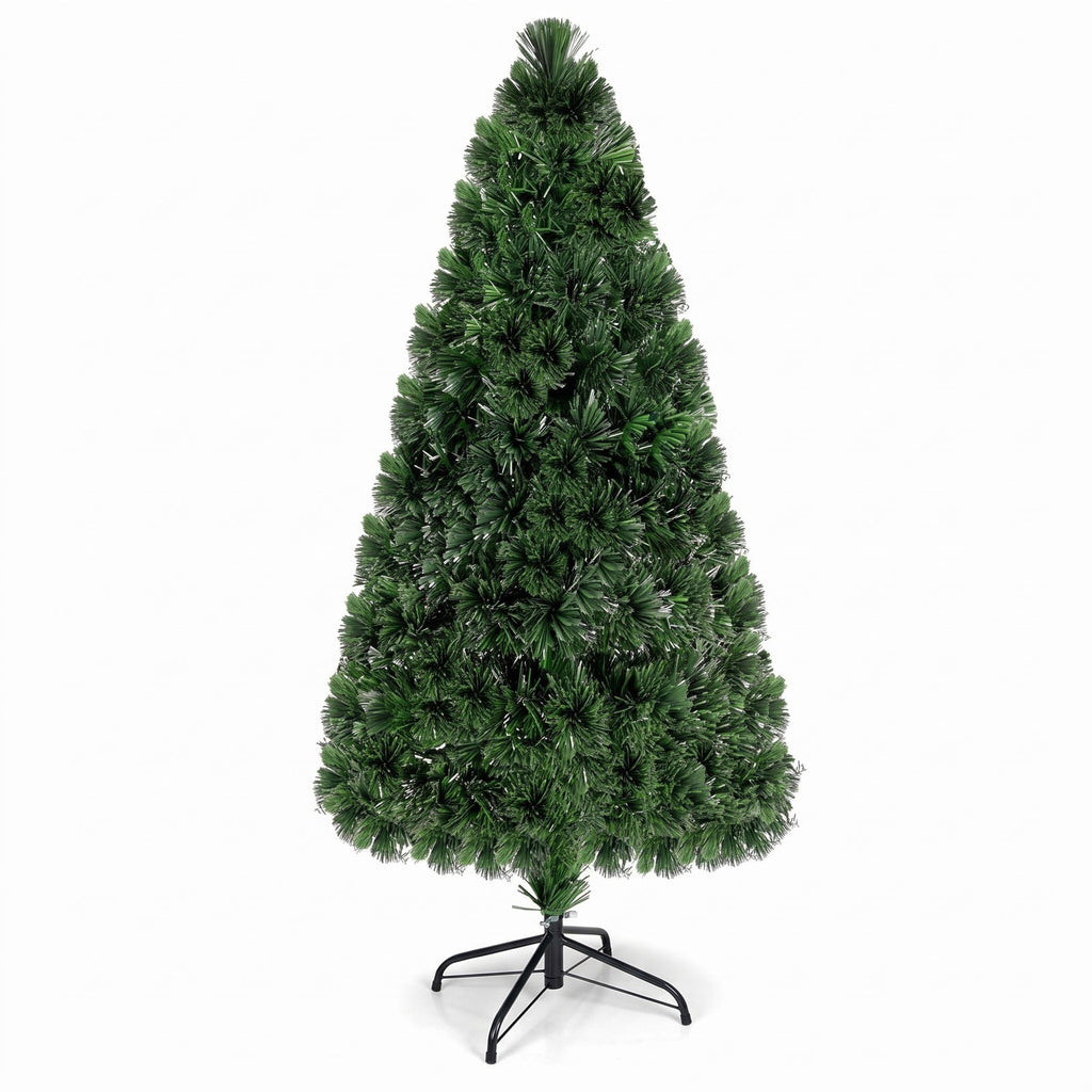 Airfind 3ft / 4ft / 5ft / 6ft Fiber Optic Artificial PVC Christmas Tree-5 ft, PVC Plastic Fiber Optic 3 Ft Frame, 1.7ft x 3ft Footprint, Green