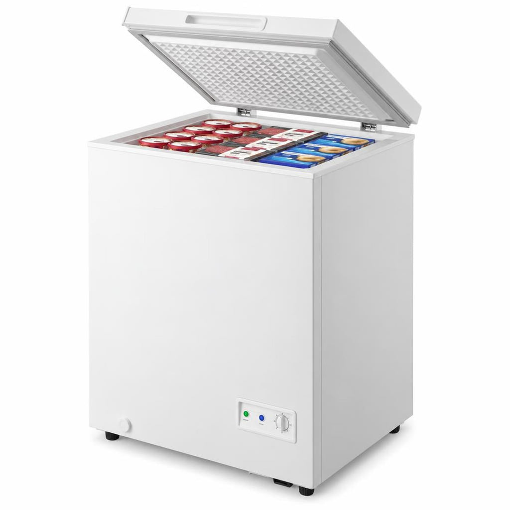 Airfind 3.5/5 Cu.ft Compact Chest Freezer with Removable Storage Basket-3.5 Cubic, Steel PVC aluminum liner Adjustable temperature Frame, White