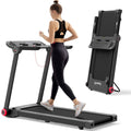 Airfind Folding Treadmill 3.75 HP Walking Treadmill for Home with Cushioned Deck and Transport Wheels Supports 265 lbs, Black
