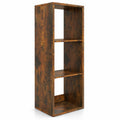 Airfind 3 Cube Bookshelf with Back Guardrail for Living Room Bedroom, Engineered Wood Frame, 14 Inch x 13 Inch x 41 Inch Depth of Bottom Shelf 12 Inch Footprint