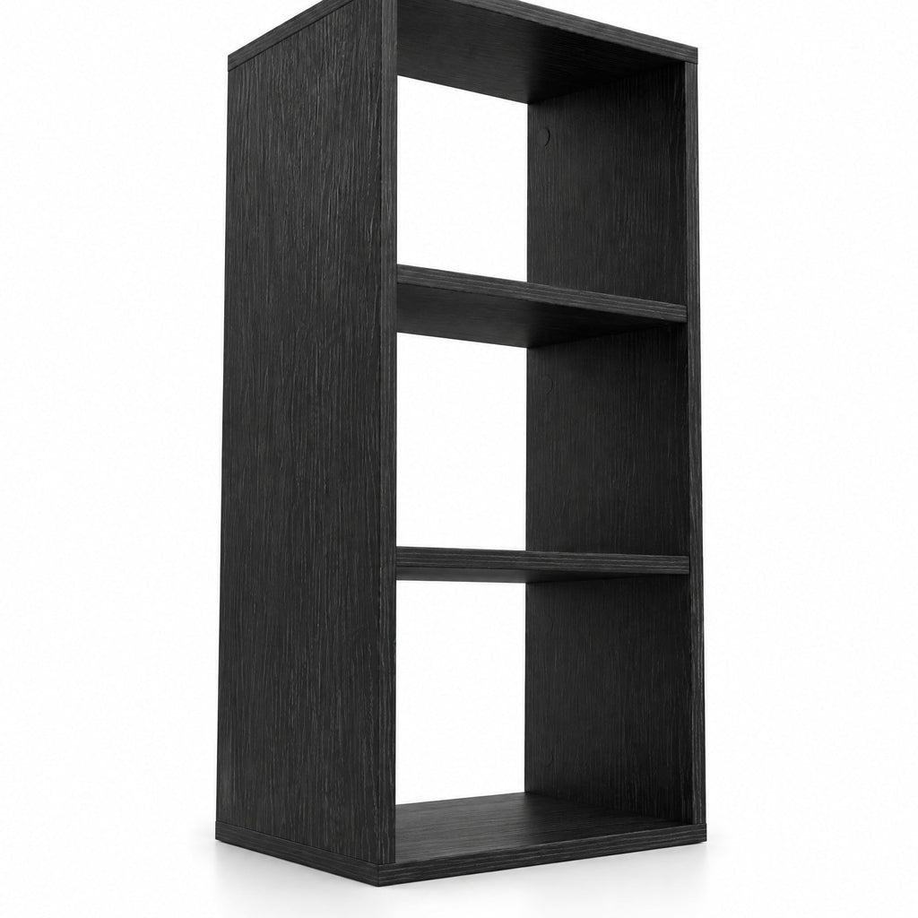 Airfind 3 Cube Bookshelf with Back Guardrail for Living Room Bedroom, Engineered Wood Frame, 14 Inch x 13 Inch x 41 Inch Depth of Bottom Shelf 12 Inch Footprint