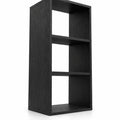 Airfind 3 Cube Bookshelf with Back Guardrail for Living Room Bedroom, Engineered Wood Frame, 14 Inch x 13 Inch x 41 Inch Depth of Bottom Shelf 12 Inch Footprint