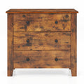Airfind 3 Drawer Dresser Chest of Drawers Bedside Table, MDF Frame, 28in x 18in x 26in Footprint, Brown