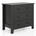 Airfind 3 Drawer Dresser Chest of Drawers Bedside Table-Black Wood Grain, MDF Frame, 28in x 18in x 26in Footprint, Dark Brown