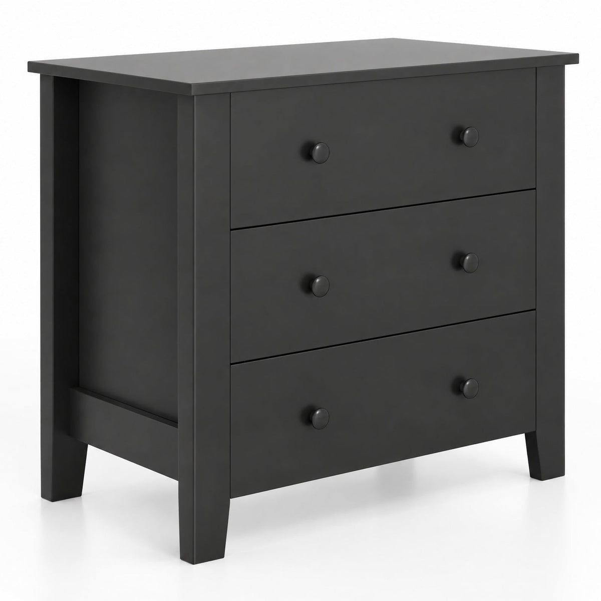 Airfind 3 Drawer Dresser Chest of Drawers Bedside Table-Black Wood Grain, MDF Frame, 28in x 18in x 26in Footprint, Dark Brown