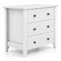 Airfind 3 Drawer Dresser Chest of Drawers Bedside Table, MDF Frame, 28in x 18in x 26in Footprint, White