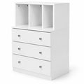 Airfind 3 Drawer Dresser with Cubbies Storage Chest for Bedroom Living Room, Engineered wood metal Frame, 24in x 16in x 37in Footprint, White
