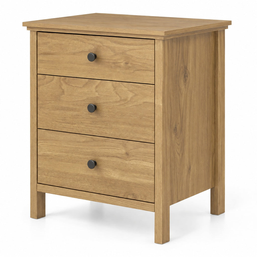 Airfind 3-Drawer Wooden Nightstand Modern Bedside Table, 135 lbs Capacity, MDF Engineered Wood Frame, 22in x 18in x 26in Bottom Clearance 4in Footprint