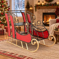 Airfind 3 FT Christmas Metal Sleigh Decoration Santa Sleigh with 2, 37 x 16 x 23Net Weight 17 lbsWeight Footprint