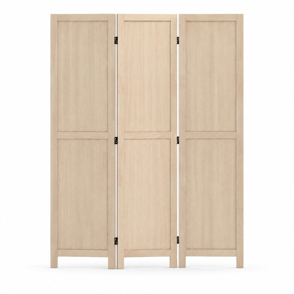Airfind 3 Panel Folding Room Divider for Home Office Bedroom Restaurant, 53in x 67inFolded Footprint, Beige