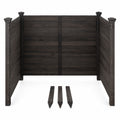 Airfind 3-Panel Outdoor Privacy Air Conditioner Fence for Outside, Fir Wood, 47 Inch x 47 Inch x 45.5 Inch Length of Each Ground Stake 12 Inch