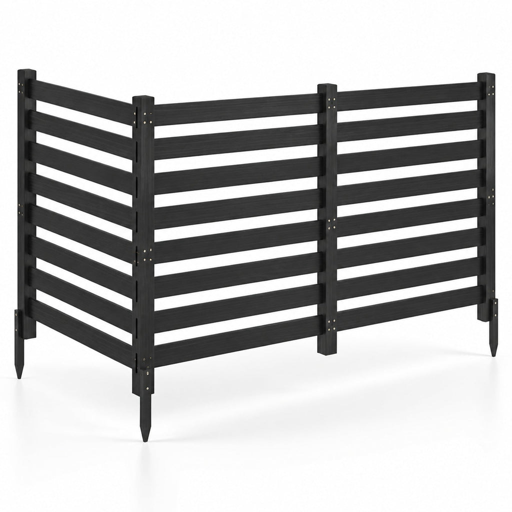 Airfind 3-Panel Wooden Outdoor Privacy Fence with Ground Stakes, Fir Wood Frame, Black, Product Dimensions of Each Screen 38.5 Inch
