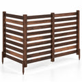 Airfind 3-Panel Wooden Outdoor Privacy Fence with Ground Stakes, Fir Wood Frame, Brown, Product Dimensions of Each Screen 38.5 Inch