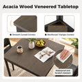 Airfind 3-Piece Dining Table Set Wooden Square Kitchen Table for 2 People, 176 lbs Capacity, MDF Rubber Wood PVC Leather Sponge Plywood Frame, Gray