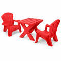 Airfind Plastic Youth Play Table, 3-Piece, Chair Set, 22 lbs Capacity, PP Frame, Durable construction lasts for years, Red