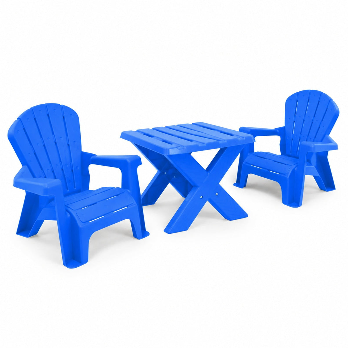 Airfind 3-Piece Plastic Youth Table Chair Set, 22 Lbs Capacity, Pp, Durable Construction Lasts for Years for Convenient Everyday Use, Blue