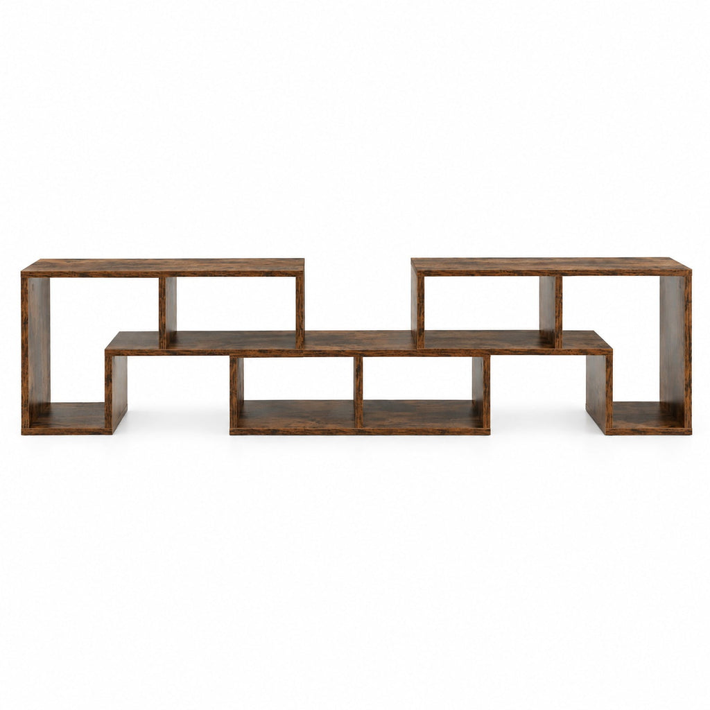 Airfind 3 Pieces Console TV Stand for TVs up to 65 Inch with Shelves, 176 lbs Capacity, Brown, Dimensions of Rectangular Shelf 26.5 x