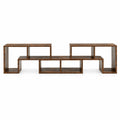 Airfind 3 Pieces Console TV Stand for TVs up to 65 Inch with Shelves, 176 lbs Capacity, Brown, Dimensions of Rectangular Shelf 26.5 x
