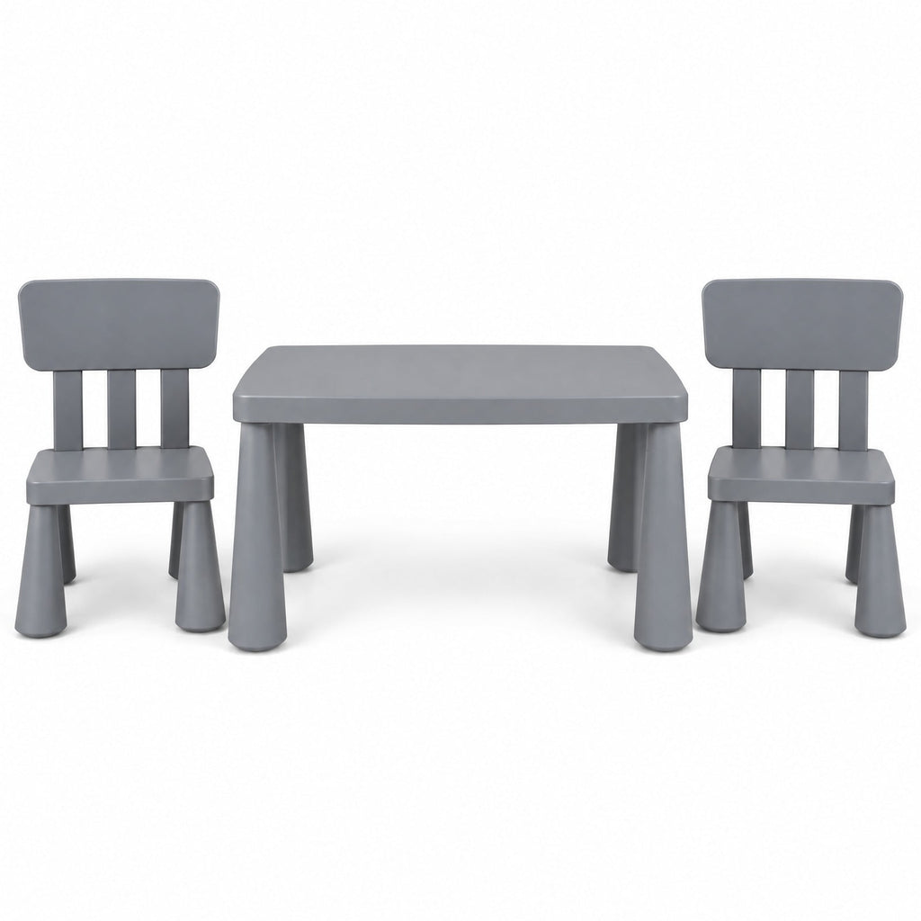 Airfind Table and Chair Set, 3 Pieces Multifunction Activity Youth Play, 110 lbs Capacity, PP Frame, 30 Inch x 21 Inch x 19 Inch Footprint, Gray