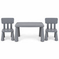 Airfind Table and Chair Set, 3 Pieces Multifunction Activity Youth Play, 110 lbs Capacity, PP Frame, 30 Inch x 21 Inch x 19 Inch Footprint, Gray