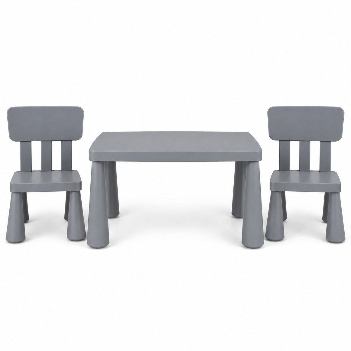 Airfind Table and Chair Set, 3 Pieces Multifunction Activity Youth Play, 110 lbs Capacity, PP Frame, 30 Inch x 21 Inch x 19 Inch Footprint, Gray