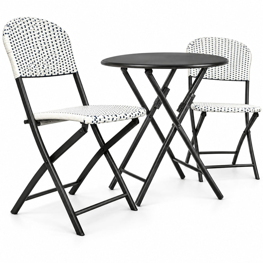 Airfind 3 Pieces Patio Rattan Bistro Set with Round Dining Table and 2 Chairs, 110lbs Weight capacity of each chair: 330lbs Capacity