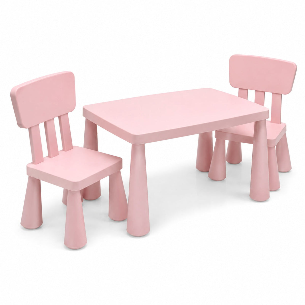 Airfind 3 Pieces Toddler Multi Activity Play Dining Study Kids Table and Chair Set, 110 lbs Capacity, PP Frame, 30 Inch x 21 Inch x 19 Inch Footprint, Pink