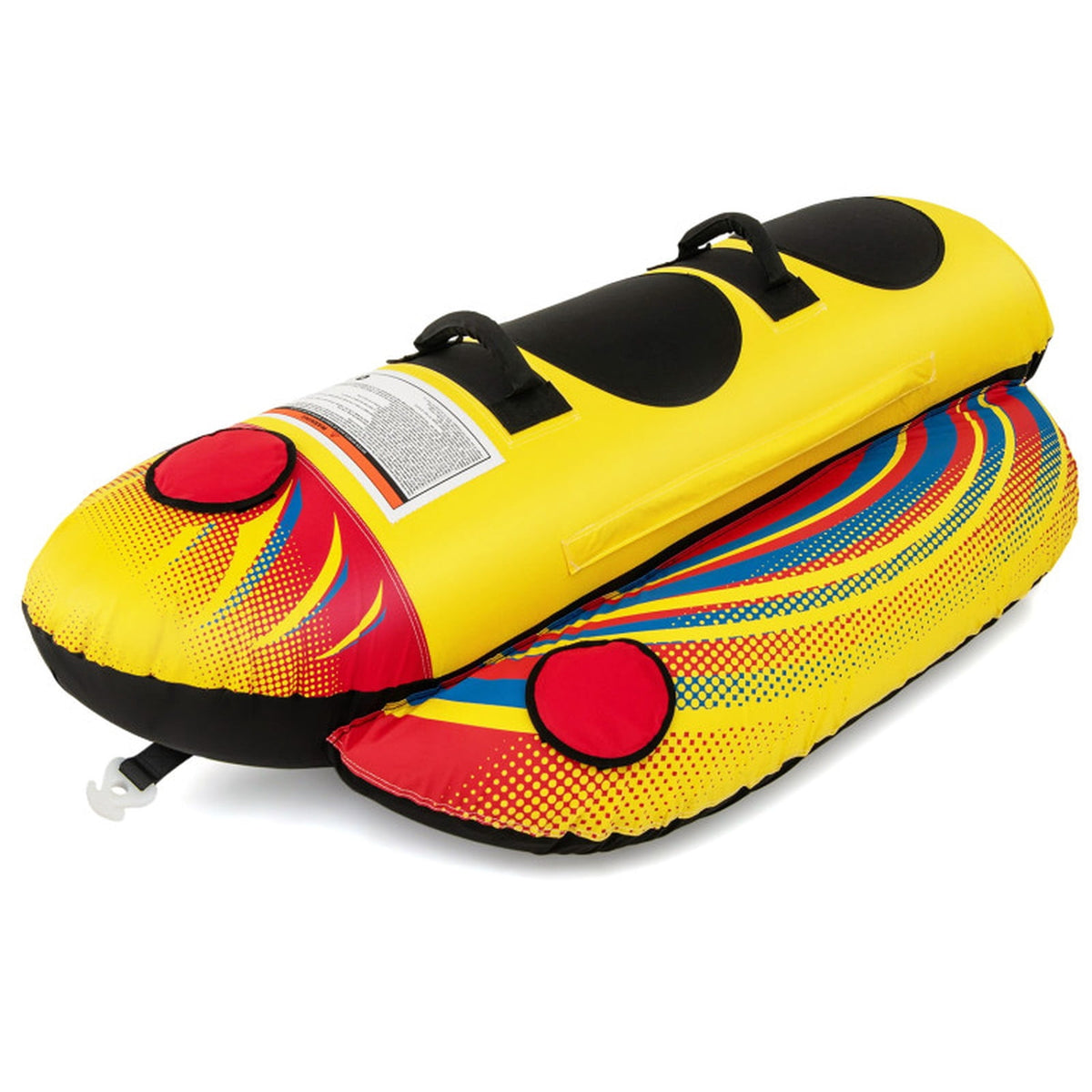 Airfind 3-Rider Inflatable Banana Tow Boat with Cushioned Seats, Yellow