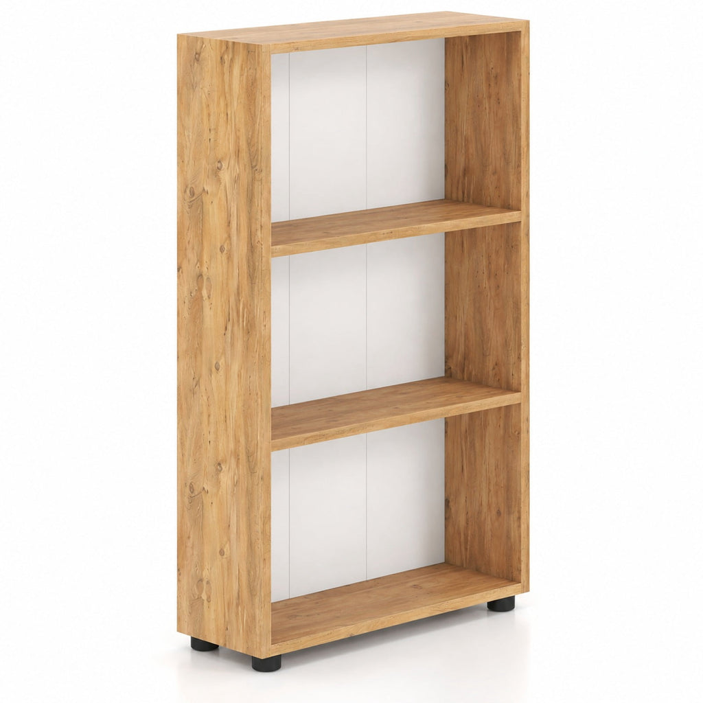 Airfind 3-Tier Bookcase 42 inch Tall Book Shelf with Anti-Tipping Kit, 22 lbs Capacity, Engineered Wood MDF Frame, 22 x 8 x 42 Footprint, Brown