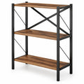 Airfind 3-Tier Bookshelf with Heavy, 5.5 lbs Capacity, Metal Engineered Wood Frame, Walnut, Product Dimensions 26 x 14 x 33.5 Spa