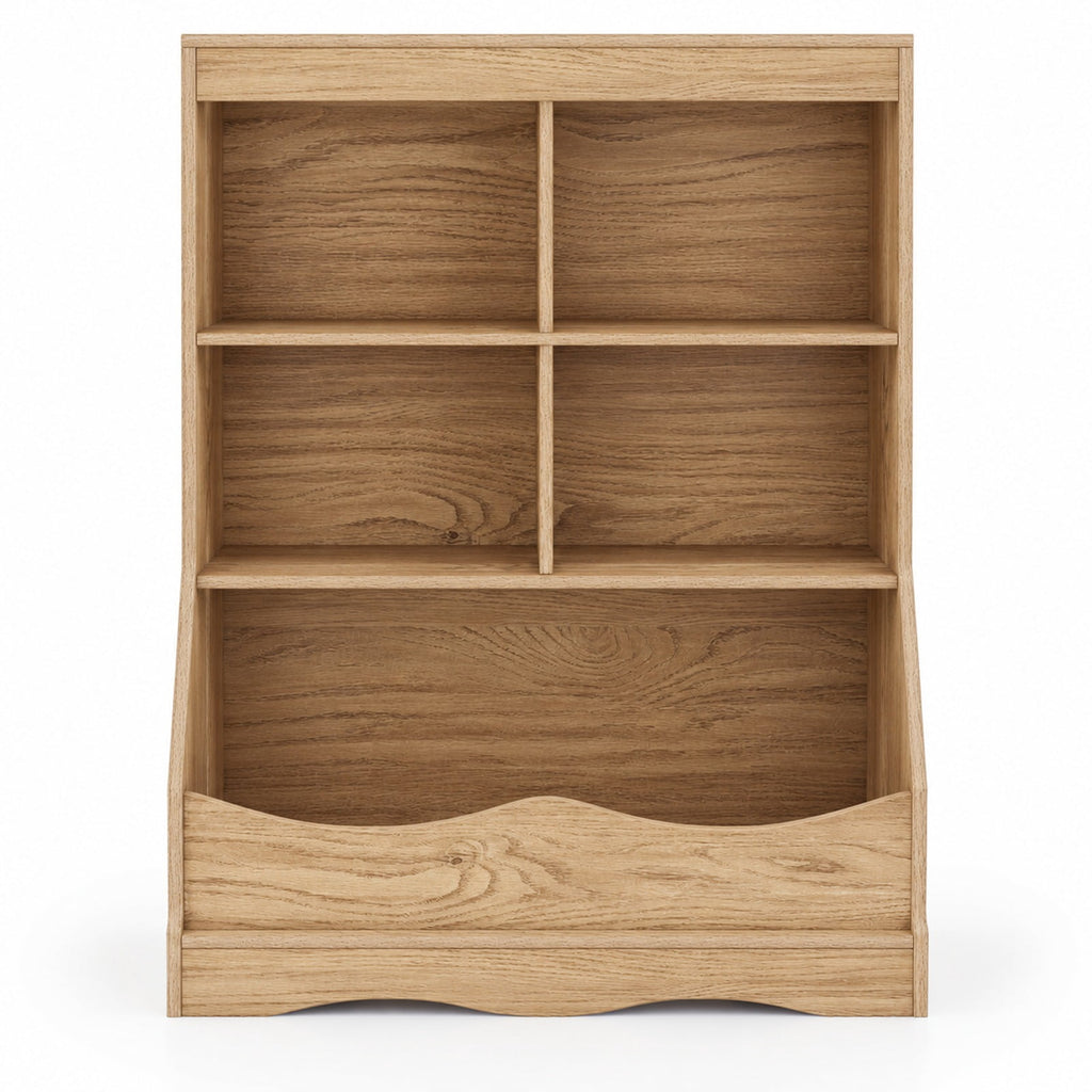Airfind 3-Tier Youth Multi-Functional Bookcase Toy Storage Bin Floor Cabinet, 66 Lbs Capacity, MDF Engineered Wood, Natural