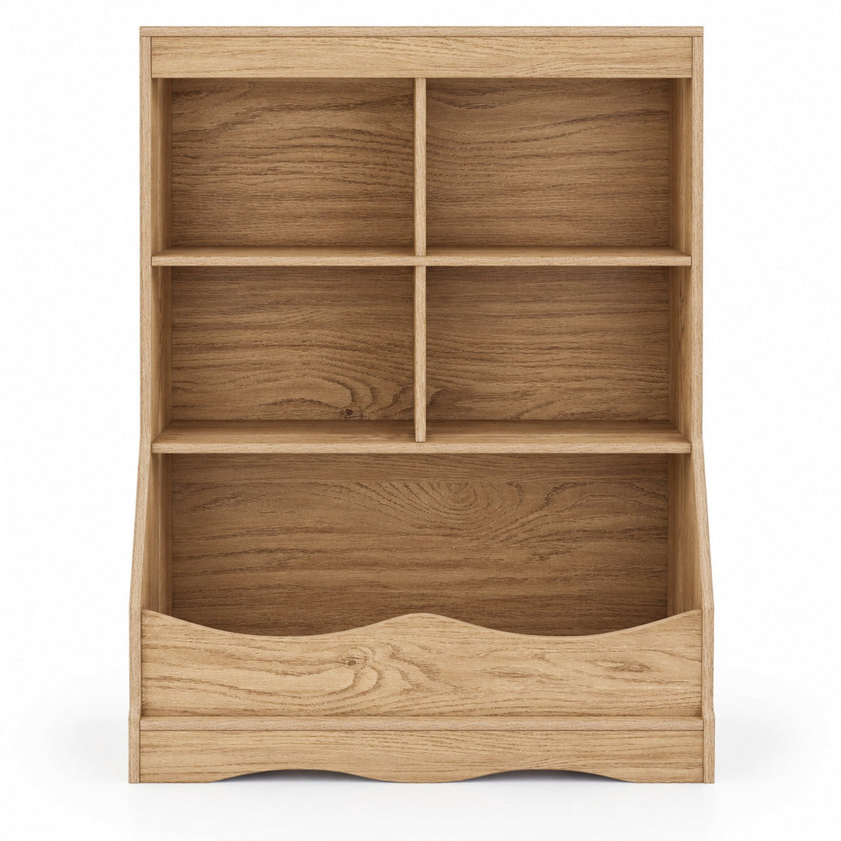 Airfind 3-Tier Youth Multi-Functional Bookcase Toy Storage Bin Floor Cabinet, 66 Lbs Capacity, MDF Engineered Wood, Natural