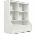 Airfind 3-Tier Childrens Multi-Functional Bookcase Toy Storage Bin Floor Cabinet, 66 lbs Capacity, MDF Engineered Wood Frame, White