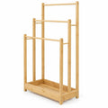 AIRFIND Bamboo Towel Rack, 3 Tier Freestanding Bathroom Organizer with Lower Storage Shelf and 5.5 lb Holding Capacity, Natural