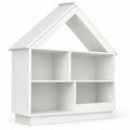 Airfind 3-Tier House-Shaped Toy Storage Organizer with Open Shelves, 240 lbs Capacity, MDF Engineered Wood Frame, 34.5 x 13.5 x 42.5 Footprint