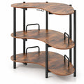 Airfind 3-Tier Liquor Bar Table with Stemware Racks and Storage Shelves, 200 lbs Capacity, Engineered Wood Metal Frame, 48 x 26 x 40 Footprint