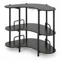 Airfind 3-Tier Liquor Bar Table with Stemware Racks and Storage Shelves, 200 lbs Capacity, Engineered Wood Metal Frame, 48 x 26 x 40 Footprint