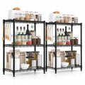 Airfind 3-Tier Metal Storage Shelving Unit Set of 2 with V-Shaped Wire Rack, 450 lbs Capacity, Metal Frame, Black