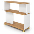 Airfind 3-Tier Modern S-shaped Bookshelf with Adjustable Feet, 135 lbs Capacity, Engineered Wood Frame, White