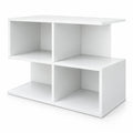 Airfind 3-Tier Modern S-shaped End Table with 4 Storage Cubes, 88 lbs Capacity, Engineered Wood Frame, 24 x 11.5 x 17 Footprint, White