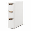 Airfind 3-Tier Narrow Storage Cabinet Slim Rolling Cart with 3 Drawers and 2 Removable Dividers, 11 lbs Capacity, PP Frame, 18 x 7 x 30 Footprint