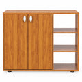 Airfind 3-Tier Shoe Cabinet with Doors with Adjustable Open Shelves for Entryway, 90 lbs Capacity, MDF Engineered Wood Frame, Natural