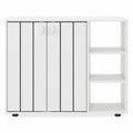Airfind 3-Tier Shoe Cabinet with Doors with Adjustable Open Shelves for Entryway, 90 lbs Capacity, MDF Engineered Wood Frame, White