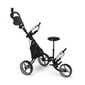 Airfind 3-Wheel Folding Push Cart with Adjustable Handle, Cushioned Seat and Quick Brake, Gray
