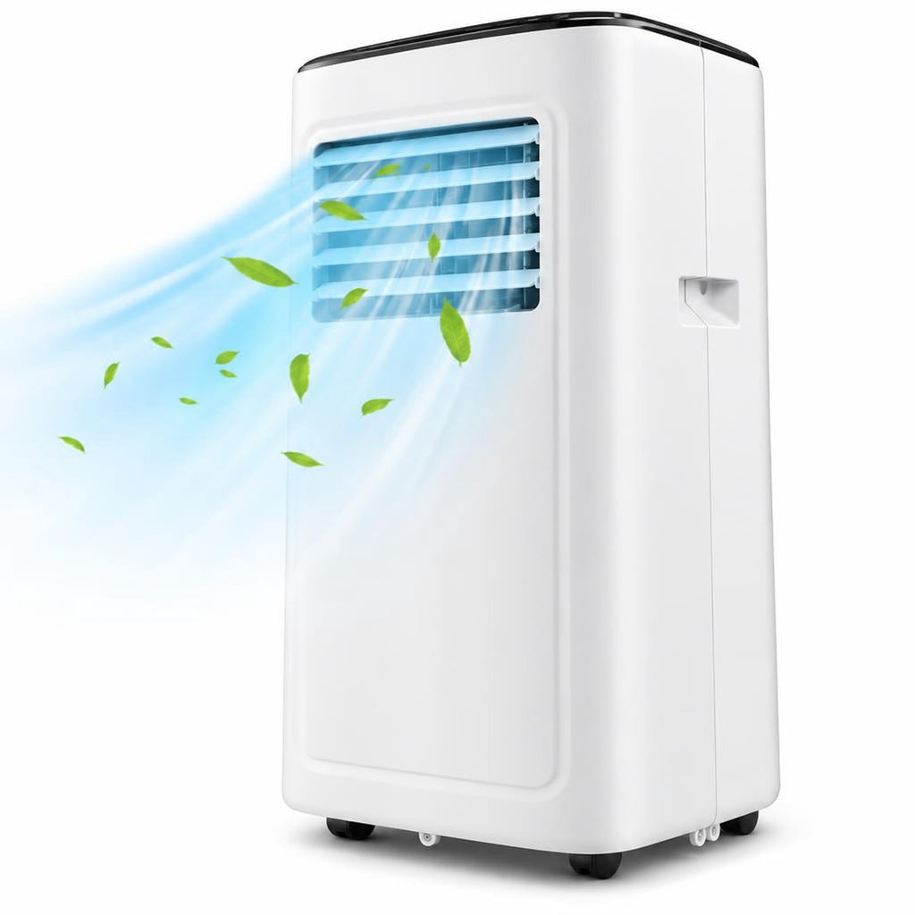 Airfind 3-in-1 9000 BTU Air Conditioner with Dehumidifier and 24H Timer, ABS Frame, White, 50dB low noise and sleep mode and no bothering