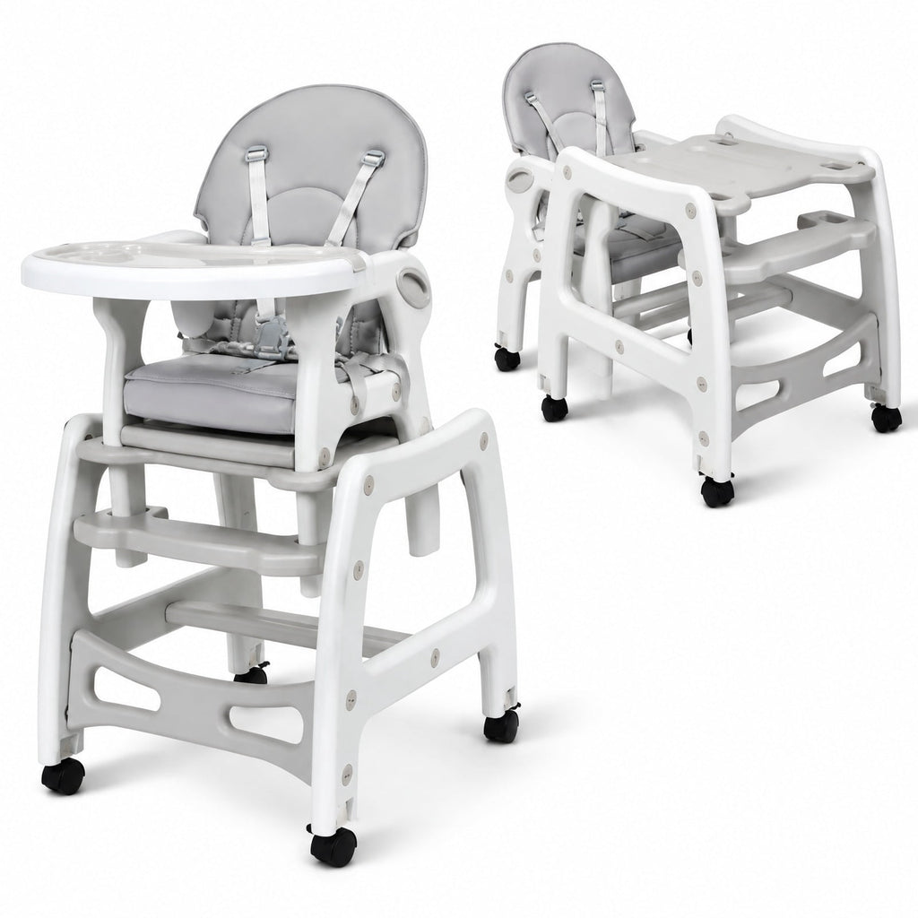 Airfind 3-in-1 Youth High Chair with Lockable Universal Wheels, 50 lbs Capacity, PP, Model BB5604GR, PP PE Sponge Construction, Unspecified
