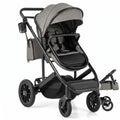 AIRFIND Baby Stroller with Reversible Seat, Bassinet Mode, Adjustable Handle and Canopy, Folding Aluminum Frame, Diaper Bag and Footmuff, Gray