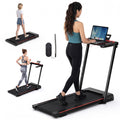 Airfind 3 in 1 Folding Treadmill with Removable Desk and LCD Display for Home Office Under Desk Walking and Jogging, Black