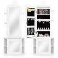Airfind 3-in-1 Freestanding Kids Jewelry Cabinet Armoire with Full Length Mirror, MDF Frame, 13.5 x 12 x 46 Footprint, White