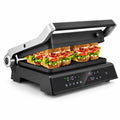 Airfind 3 in 1 Indoor Electric Panini Press Grill with LED Display, Tempered Glass Aluminum Metal Stainless Steel Frame, Black